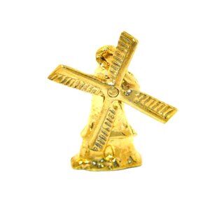 14K Windmill Yellow Gold Pendant Charm